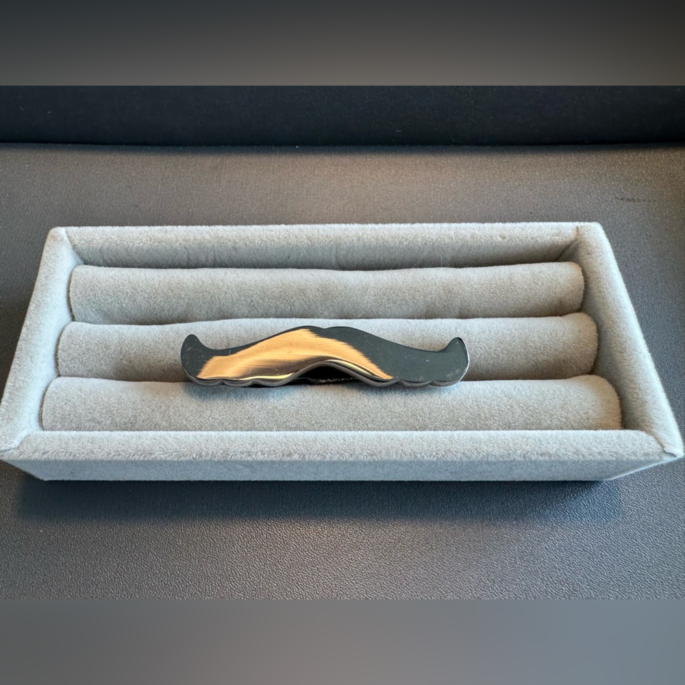 Moustache Dark Grey Tie Clip